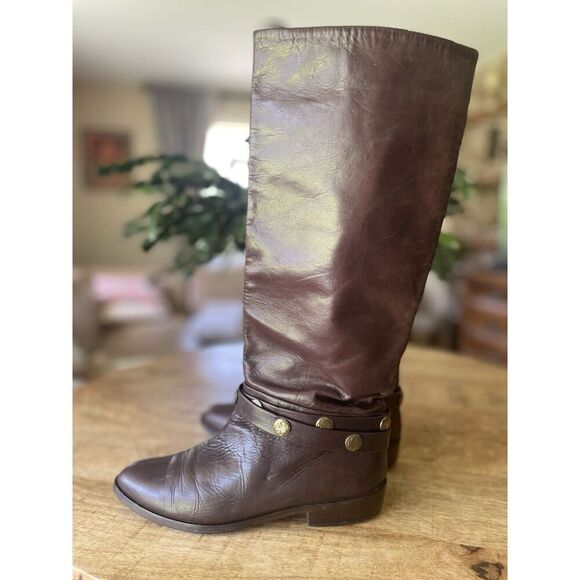 Vintage Joan & David Italian Leather Knee-High Boots – Brown, Size US 6 / EU 36 - Picture 1 of 10